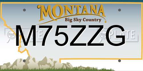 M75ZZG Montana License Plate