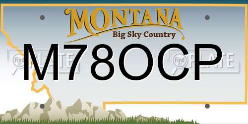 M78OCP Montana License Plate