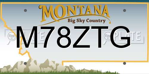 M78ZTG Montana License Plate