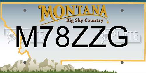 M78ZZG Montana License Plate