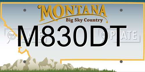 M830DT Montana License Plate
