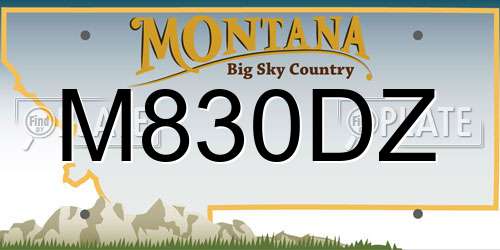 M830DZ Montana License Plate
