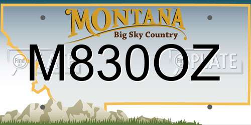 M830OZ Montana License Plate
