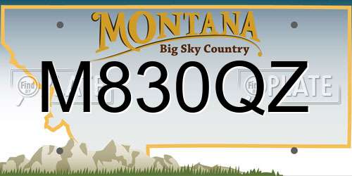 M830QZ Montana License Plate