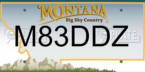 M83DDZ Montana License Plate