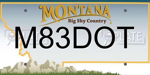 M83DOT Montana License Plate