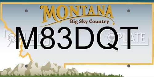 M83DQT Montana License Plate