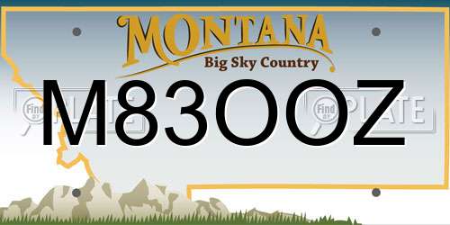 M83OOZ Montana License Plate