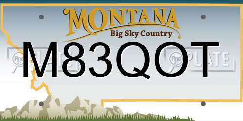 M83QOT Montana License Plate