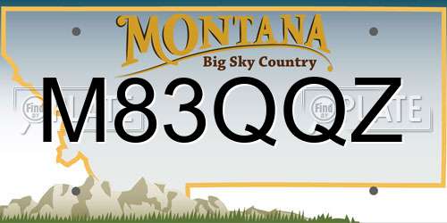 M83QQZ Montana License Plate