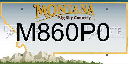 M860P0 Montana License Plate