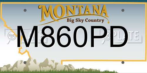 M860PD Montana License Plate