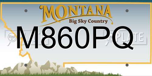 M860PQ Montana License Plate