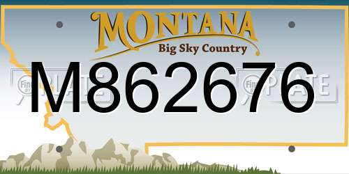 M862676 Montana License Plate