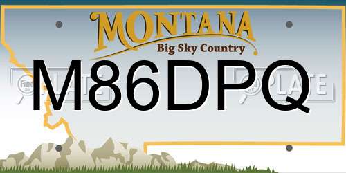 M86DPQ Montana License Plate