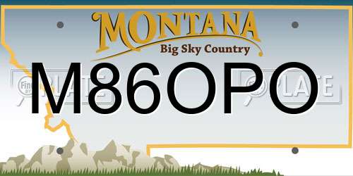 M86OPO Montana License Plate