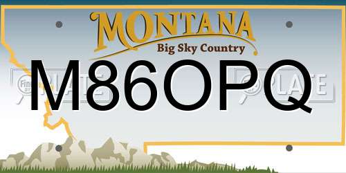 M86OPQ Montana License Plate