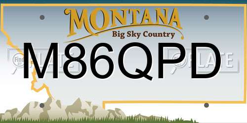 M86QPD Montana License Plate