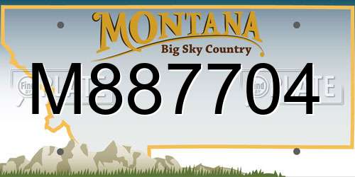 M887704 Montana License Plate