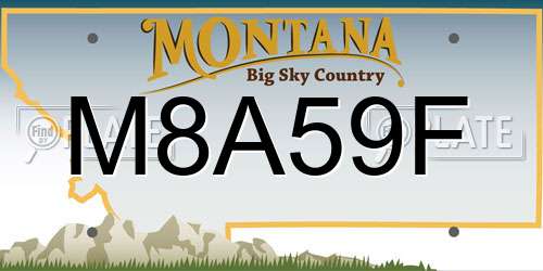 M8A59F Montana License Plate