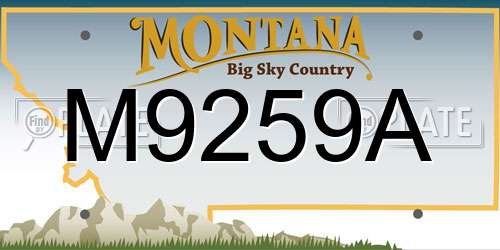 M9259A Montana License Plate