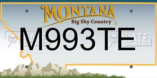 M993TE Montana License Plate