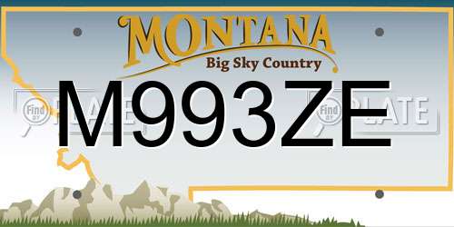 M993ZE Montana License Plate