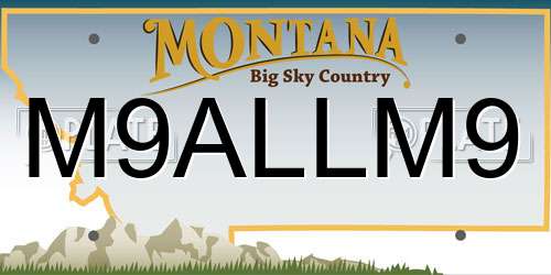 M9ALLM9 Montana License Plate
