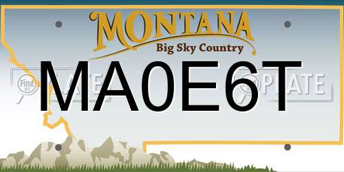 MA0E6T Montana License Plate