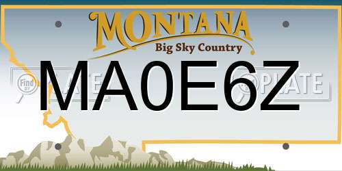 MA0E6Z Montana License Plate
