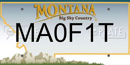 MA0F1T Montana License Plate