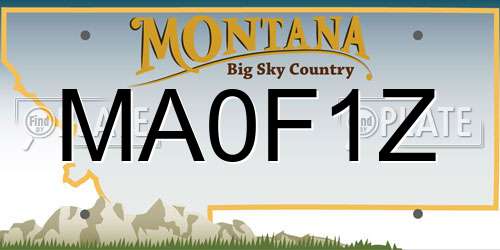 MA0F1Z Montana License Plate