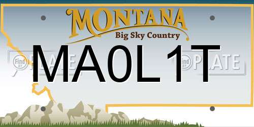 MA0L1T Montana License Plate