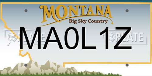 MA0L1Z Montana License Plate