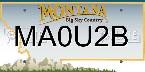 MA0U2B Montana License Plate