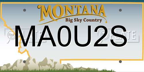 MA0U2S Montana License Plate
