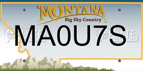 MA0U7S Montana License Plate