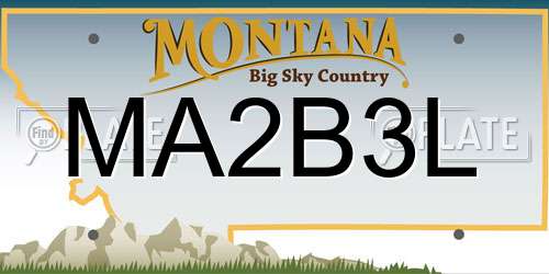 MA2B3L Montana License Plate