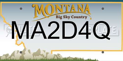 MA2D4Q Montana License Plate