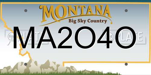MA2O4O Montana License Plate