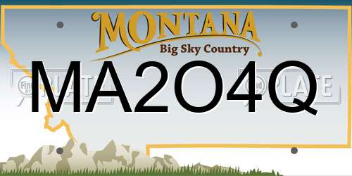 MA2O4Q Montana License Plate