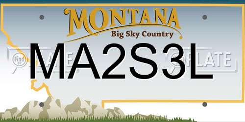 MA2S3L Montana License Plate