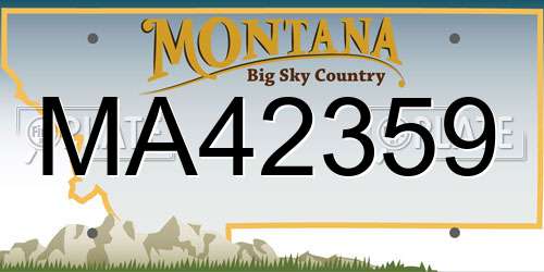 MA42359 Montana License Plate