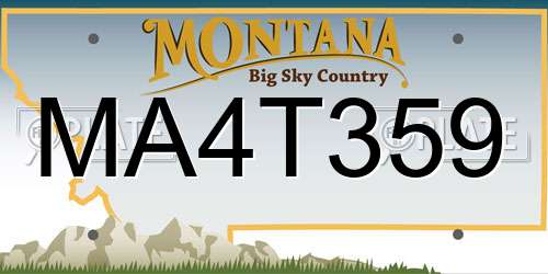 MA4T359 Montana License Plate