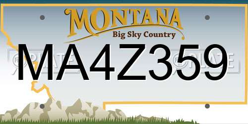 MA4Z359 Montana License Plate