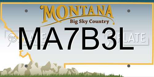 MA7B3L Montana License Plate