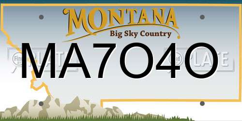 MA7O4O Montana License Plate