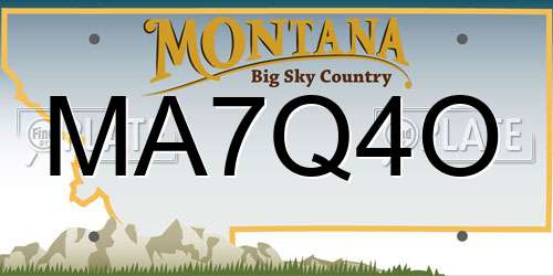 MA7Q4O Montana License Plate