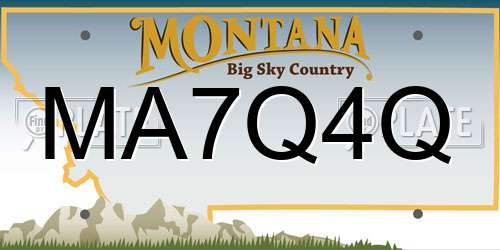 MA7Q4Q Montana License Plate