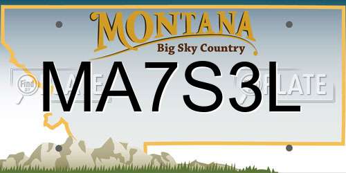 MA7S3L Montana License Plate